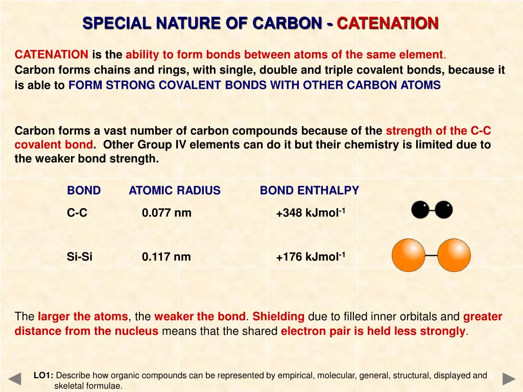 special nature of carbon catenation