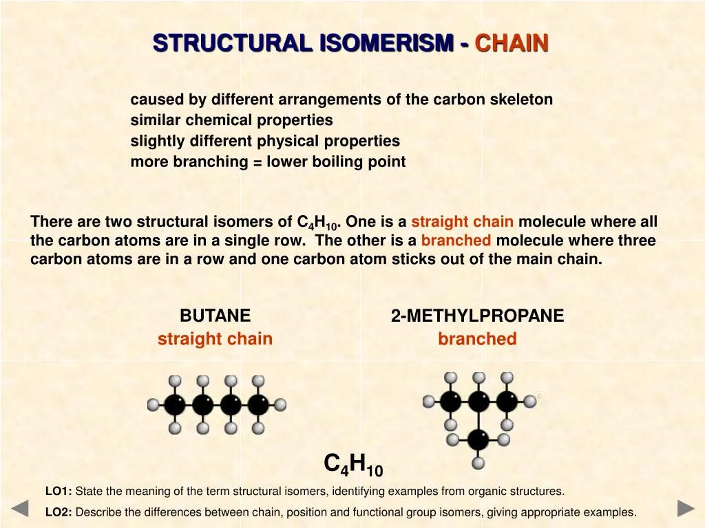 structural isomerism chain