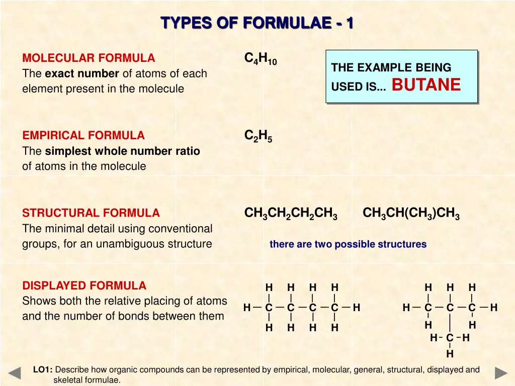 types of formulae 1
