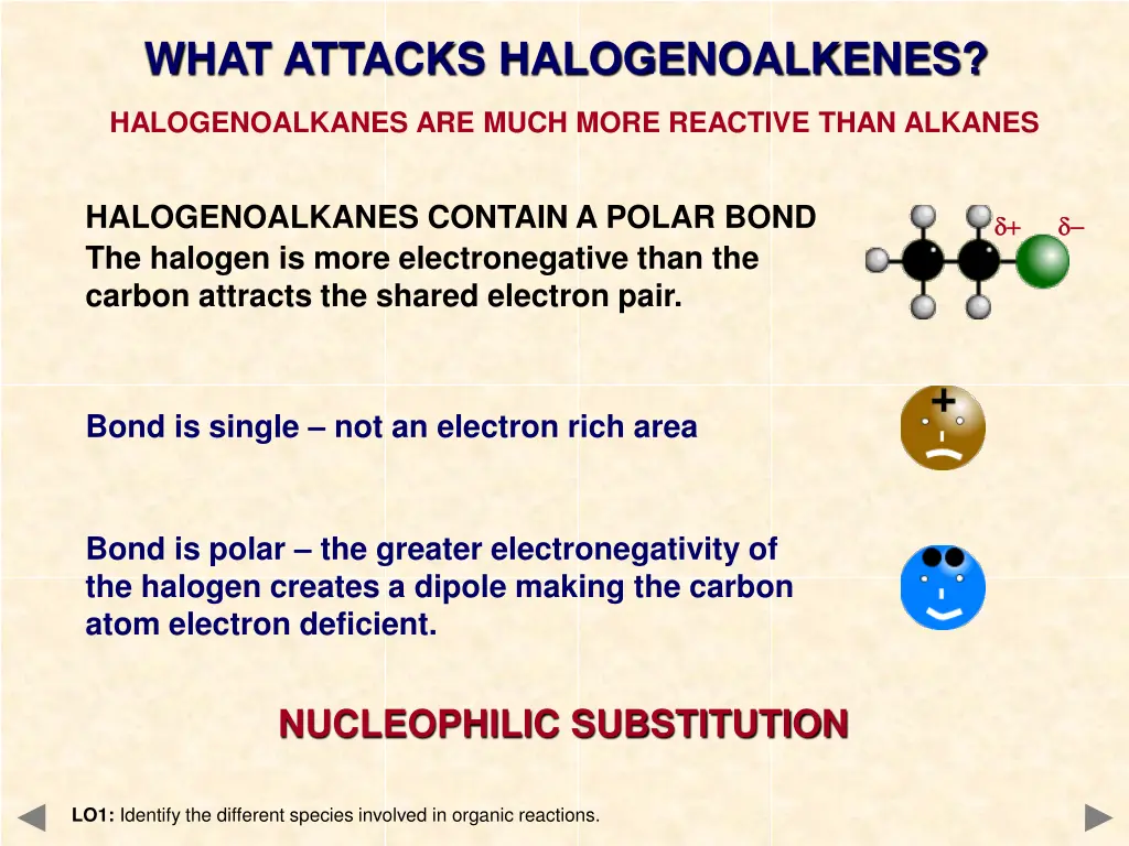 what attacks halogenoalkenes