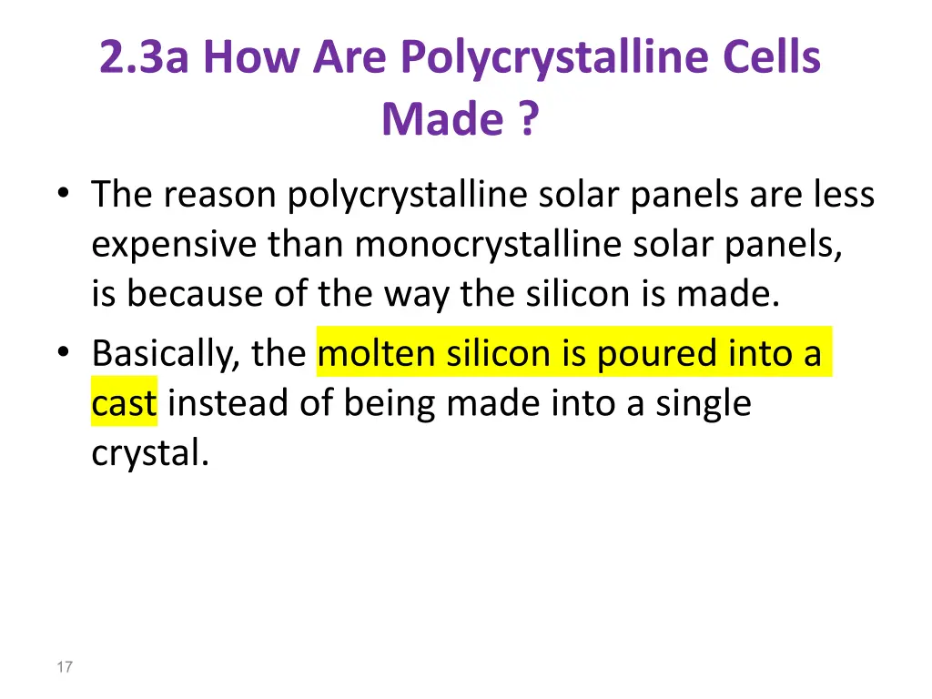 2 3a how are polycrystalline cells made