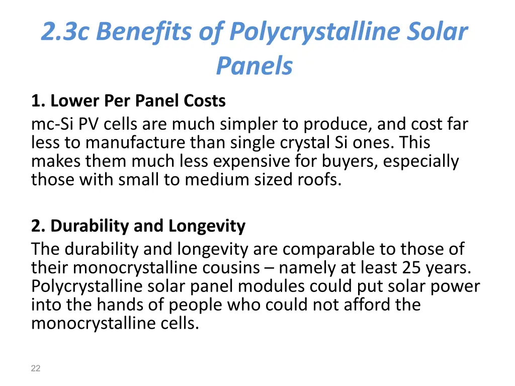 2 3c benefits of polycrystalline solar panels