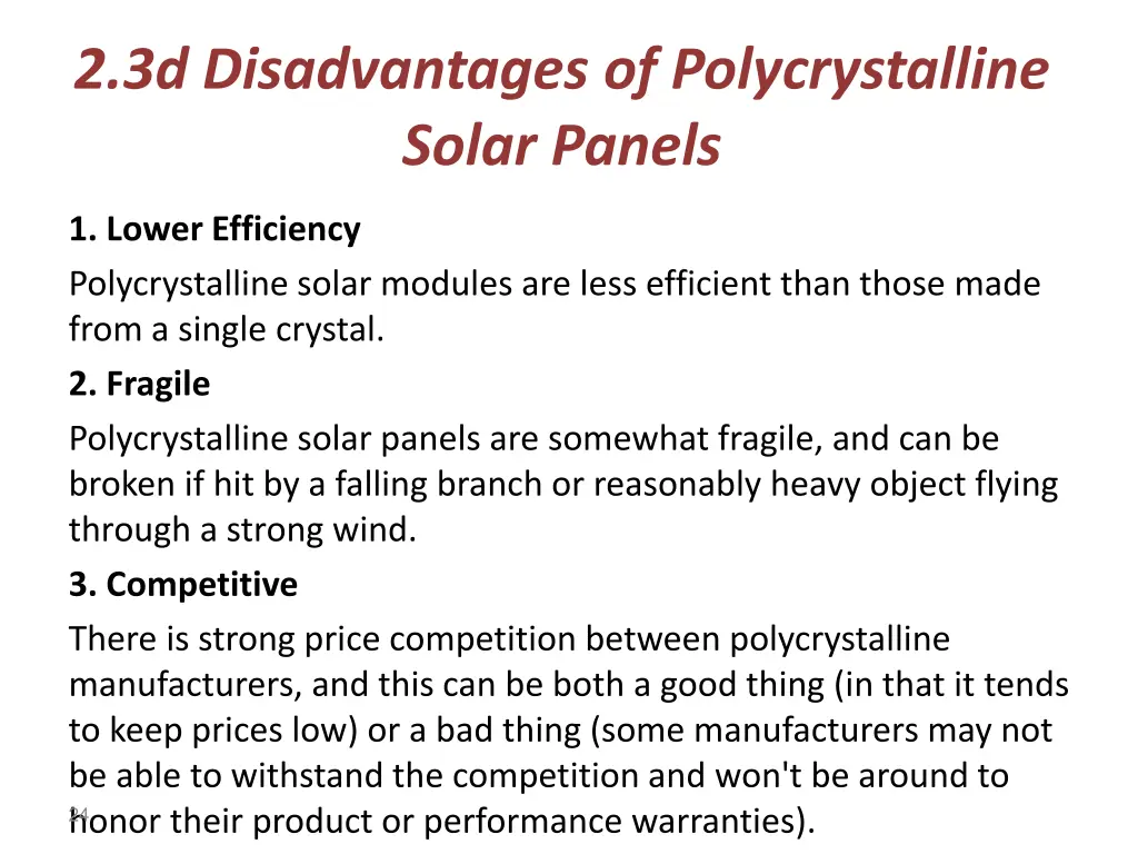 2 3d disadvantages of polycrystalline solar panels