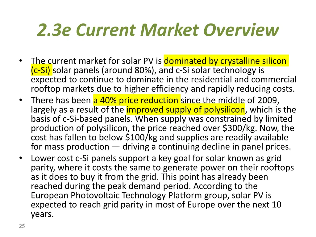 2 3e current market overview