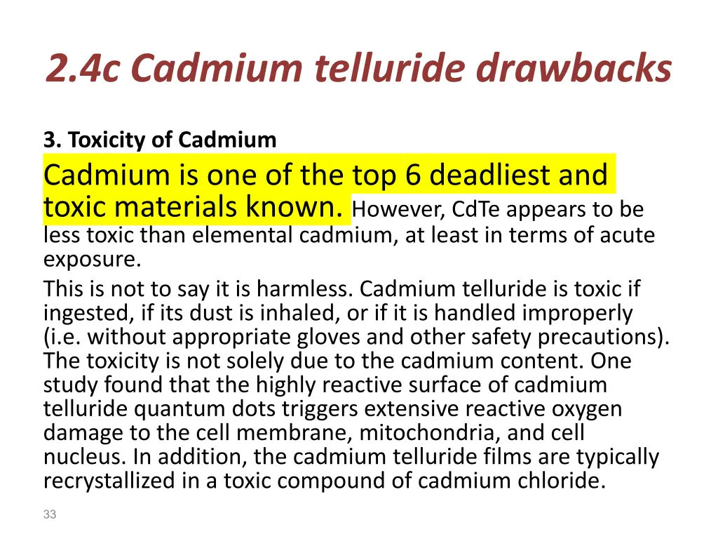 2 4c cadmium telluride drawbacks 1