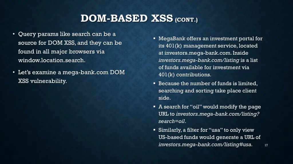 dom based xss cont