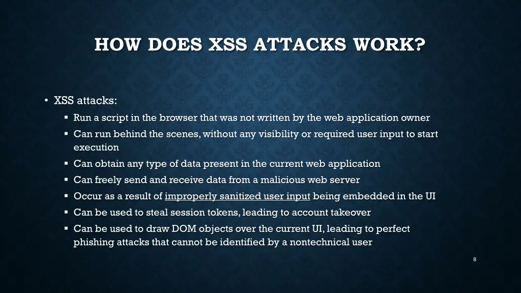 how does xss attacks work