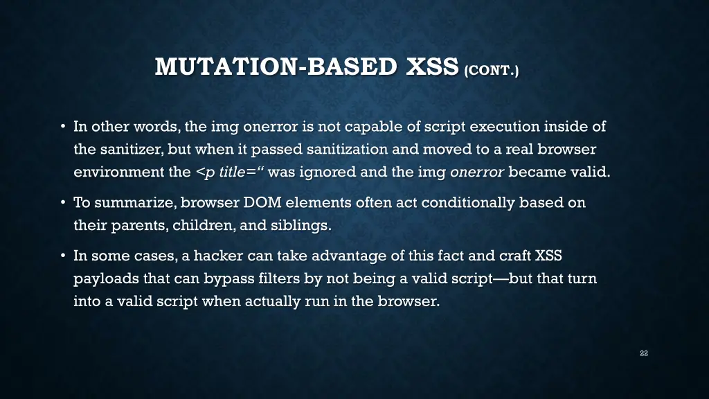 mutation based xss cont 2