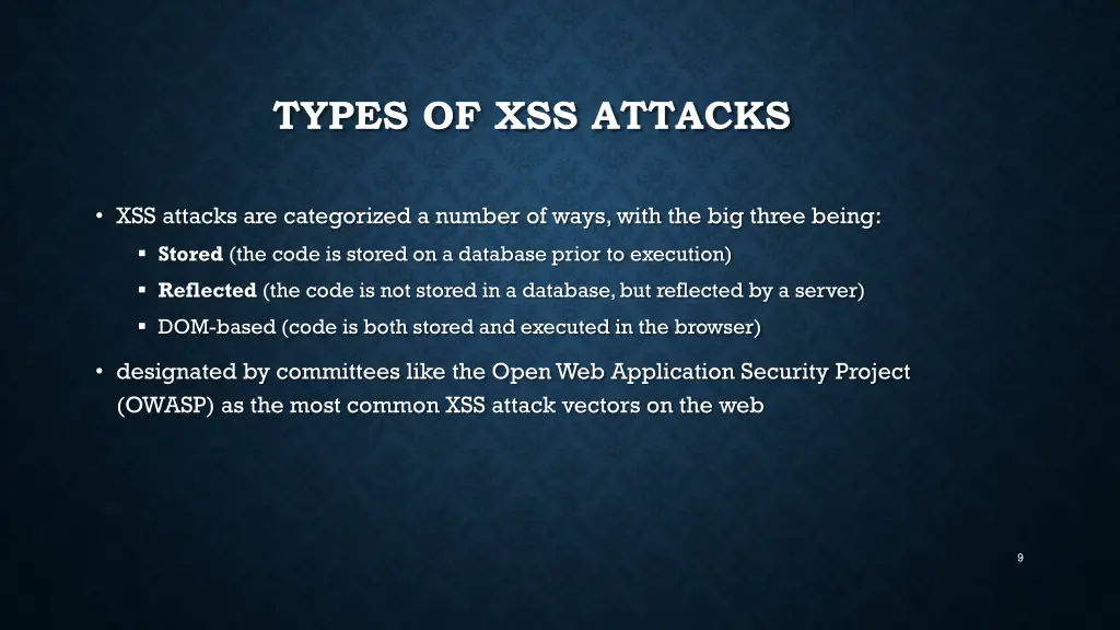 types of xss attacks