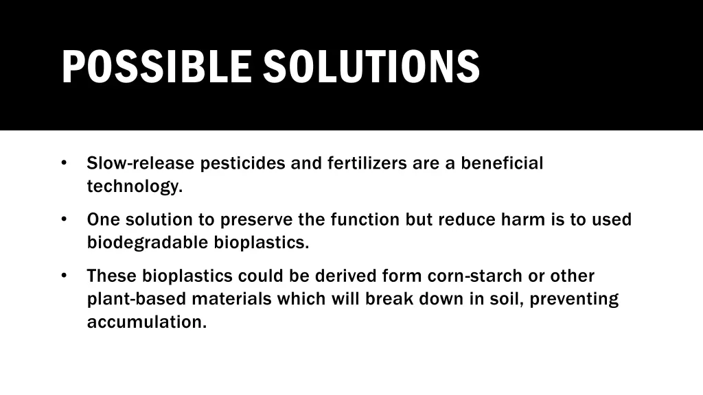 possible solutions