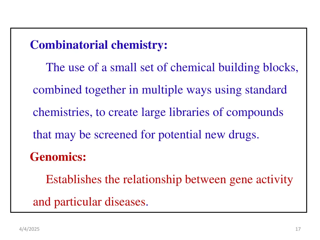 combinatorial chemistry