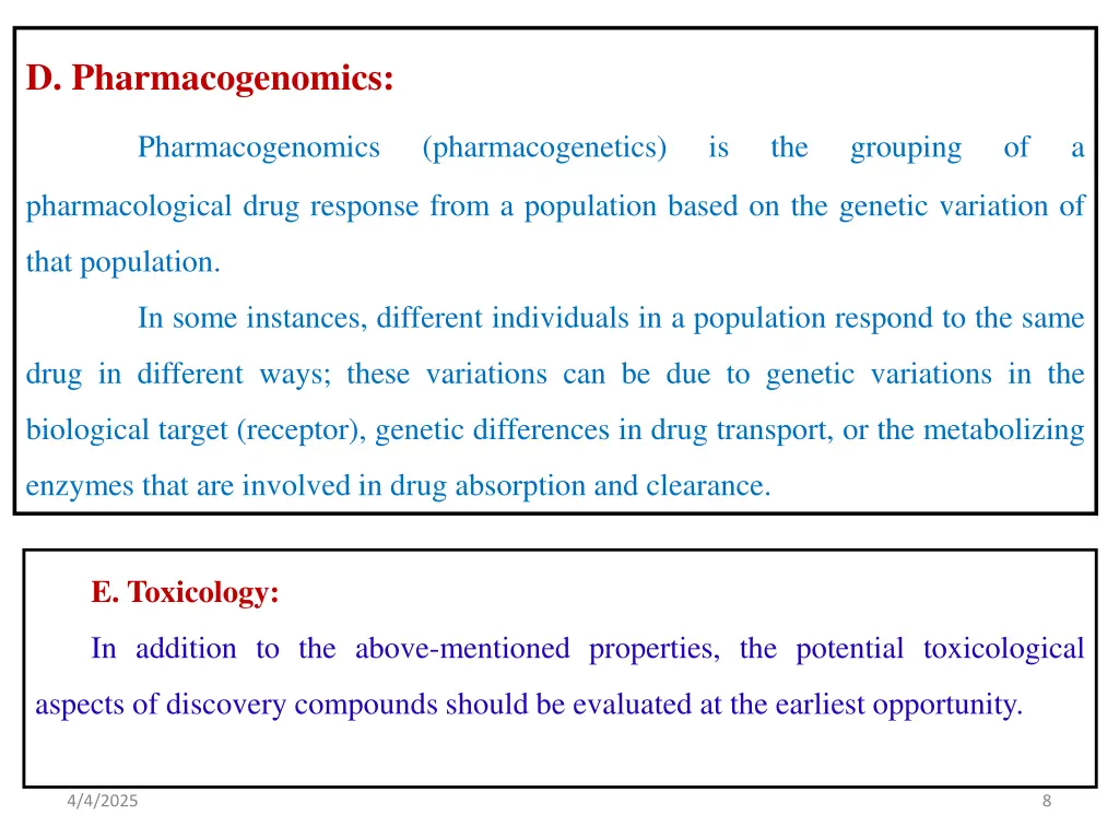 d pharmacogenomics