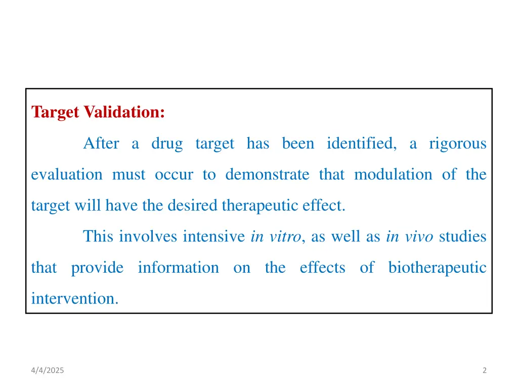 target validation