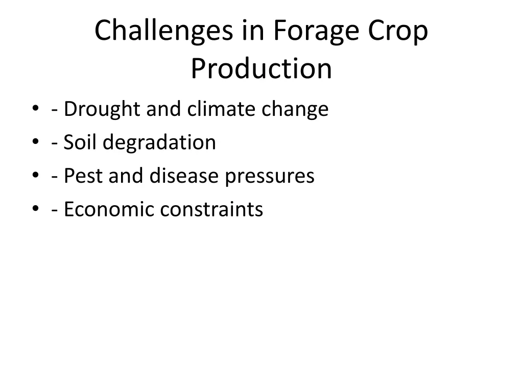 challenges in forage crop production drought