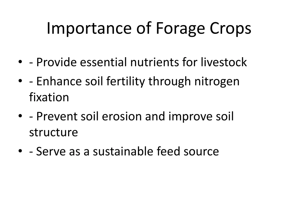 importance of forage crops
