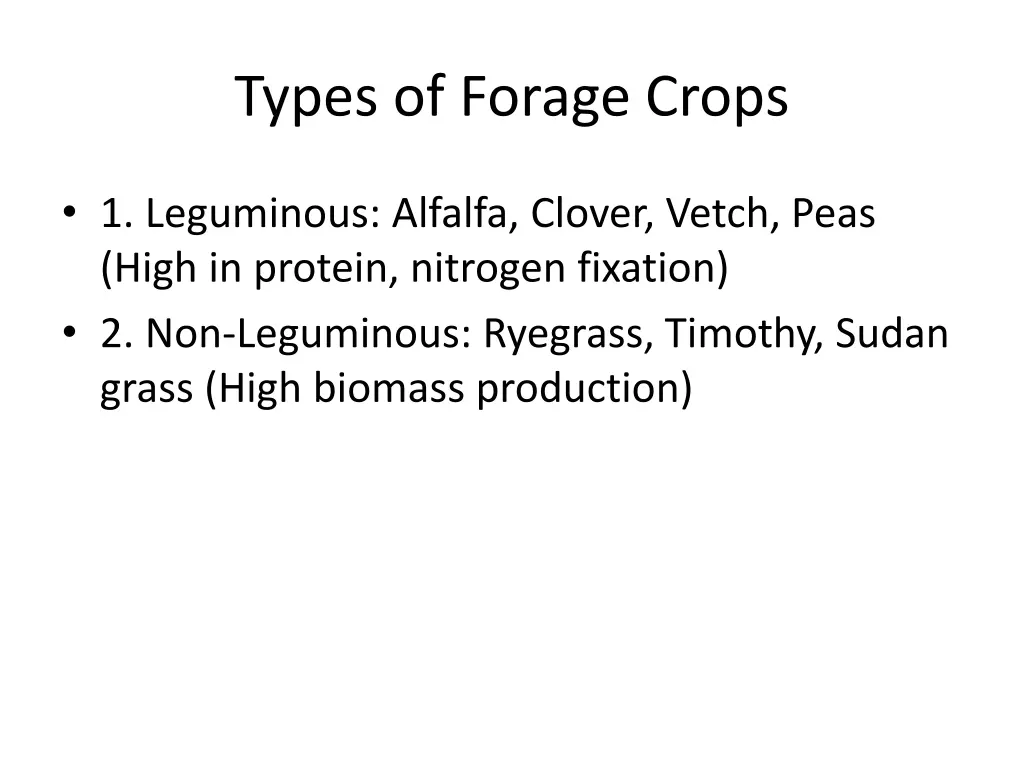 types of forage crops