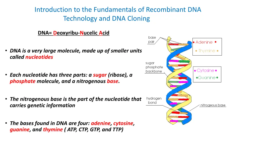 introduction to the fundamentals of recombinant