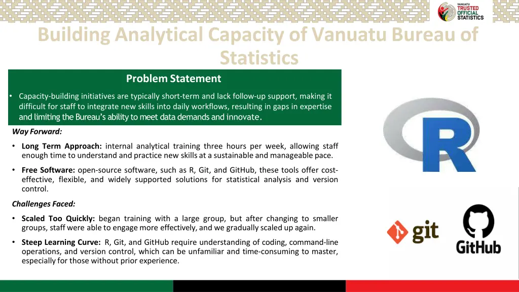 building analytical capacity of vanuatu bureau