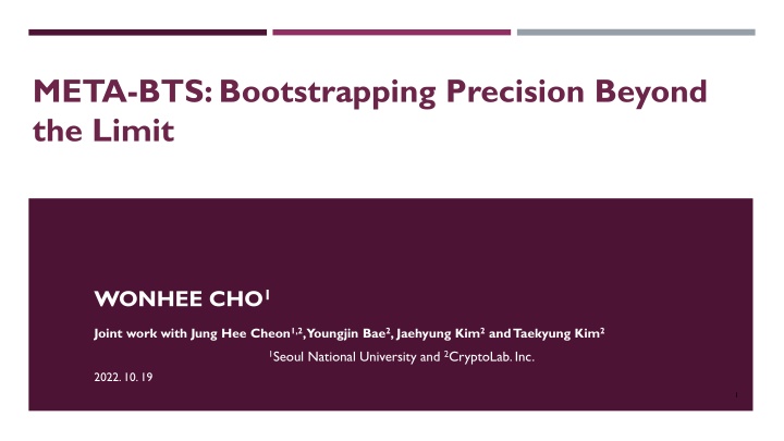 meta bts bootstrapping precision beyond the limit