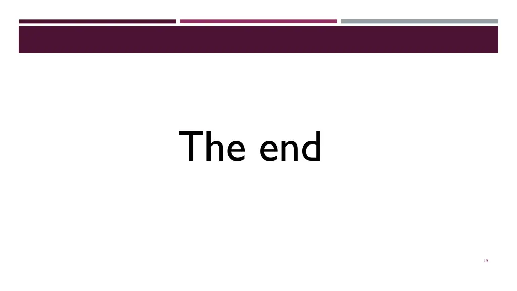 the end