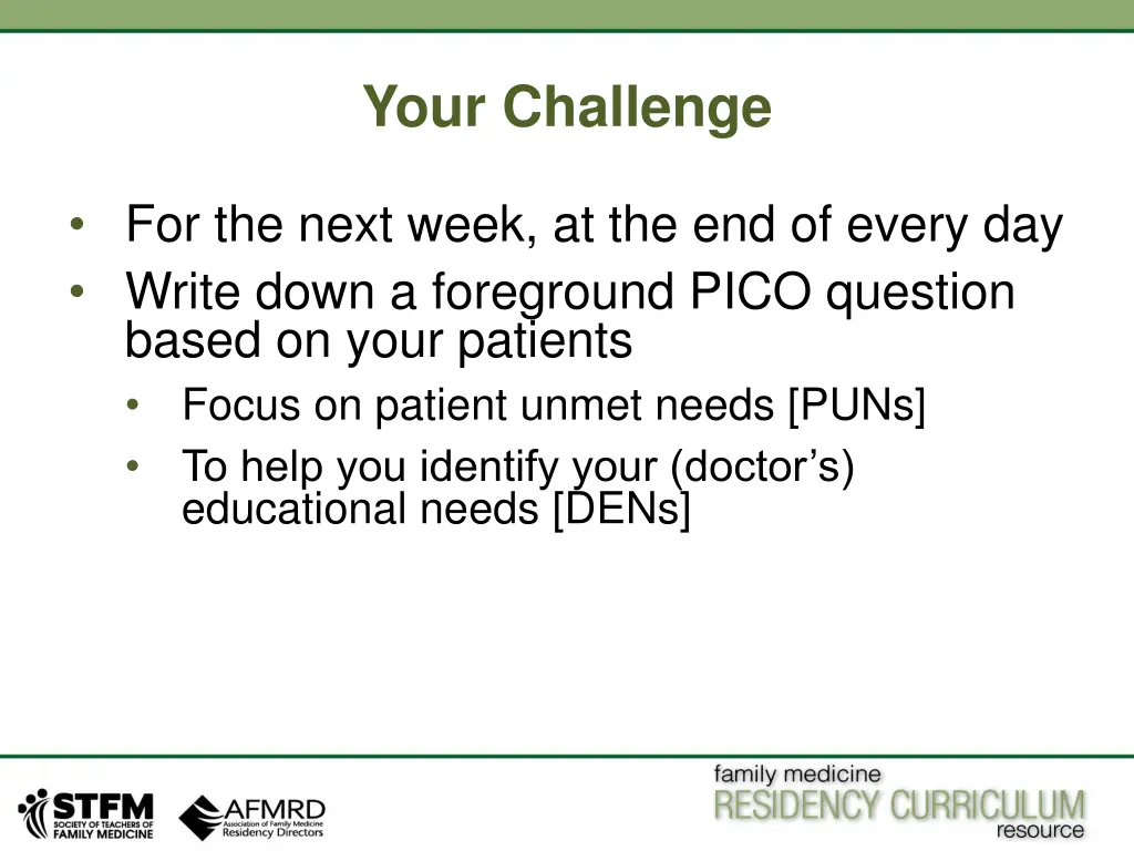 your challenge