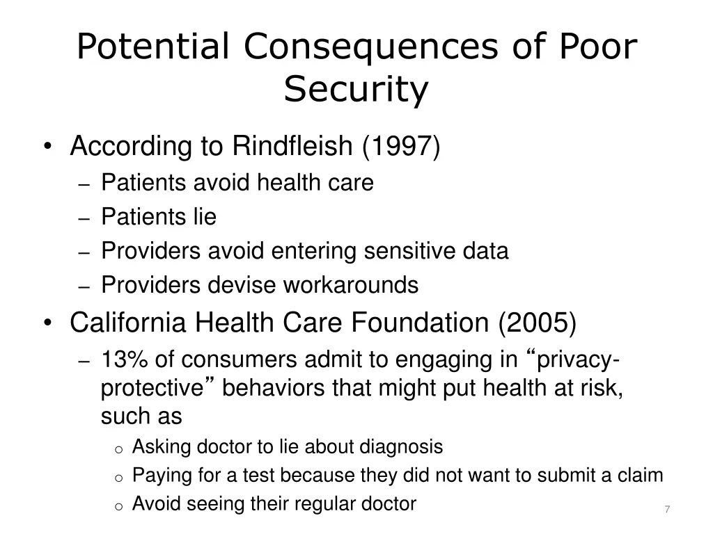 potential consequences of poor security