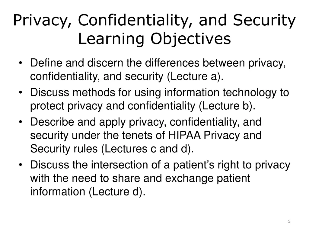 privacy confidentiality and security learning