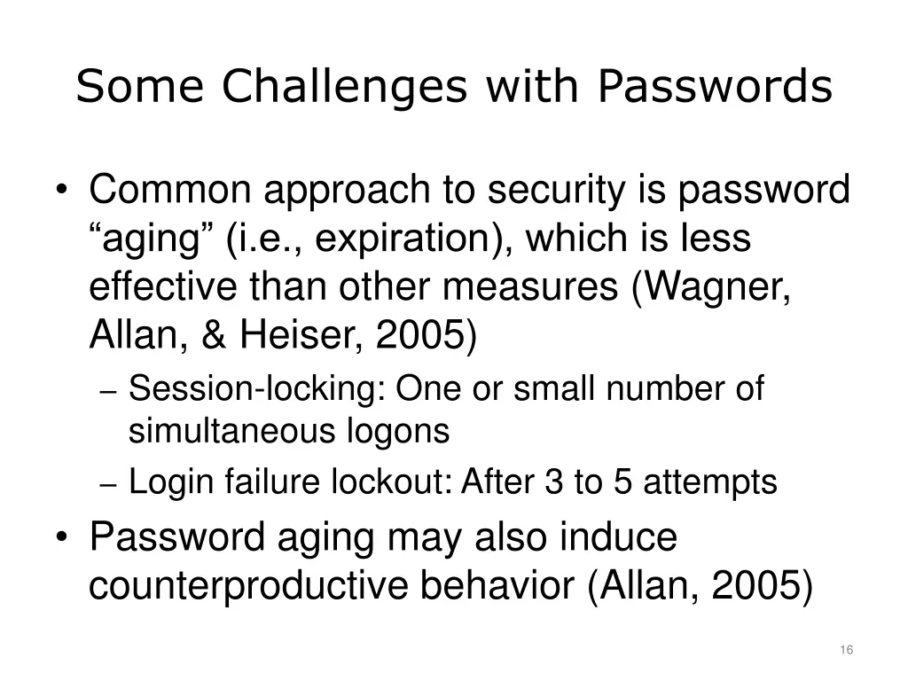 some challenges with passwords