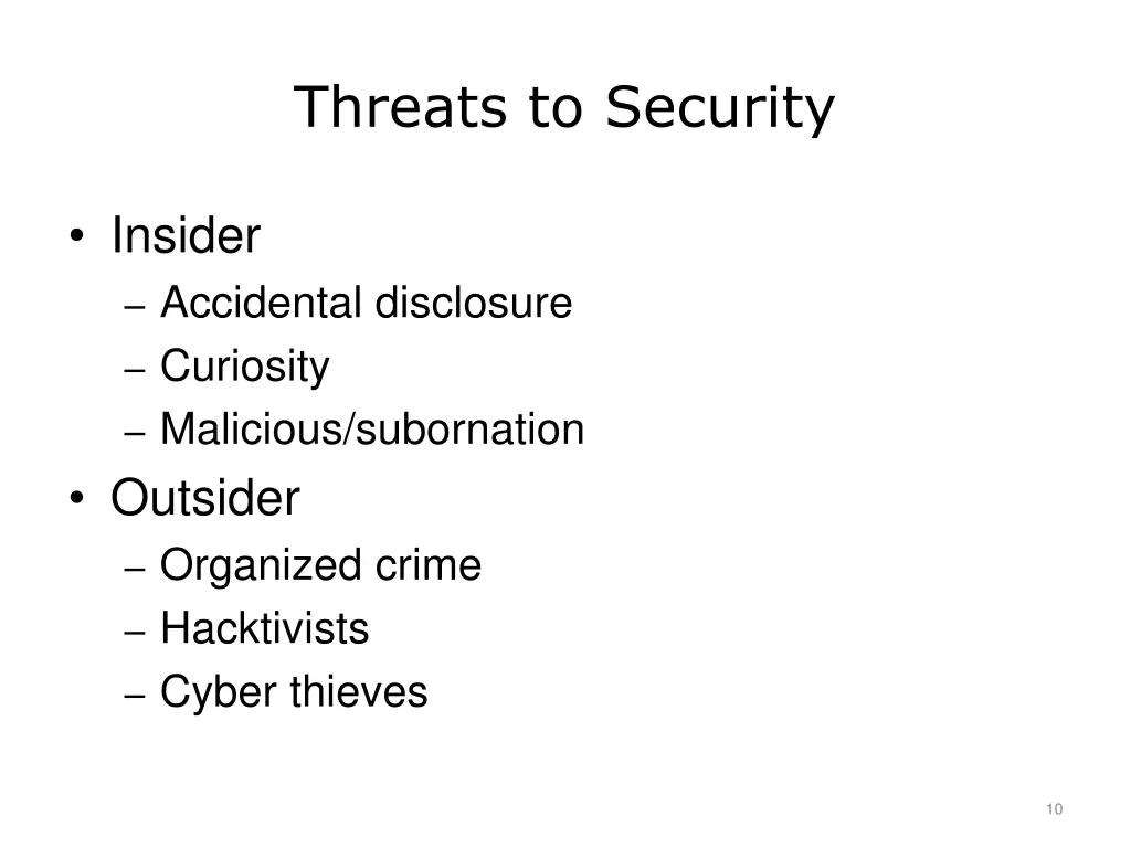 threats to security