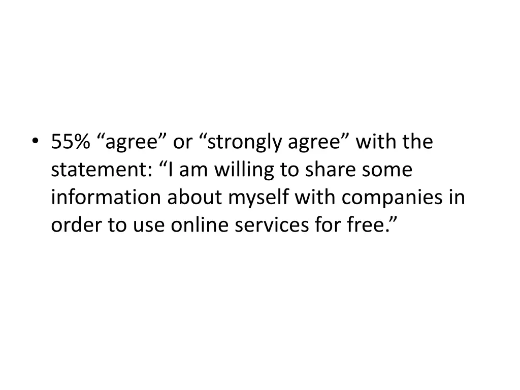 55 agree or strongly agree with the statement
