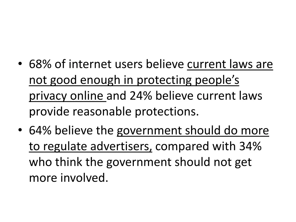 68 of internet users believe current laws