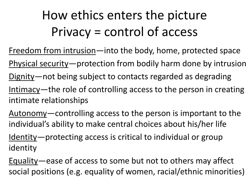 how ethics enters the picture privacy control