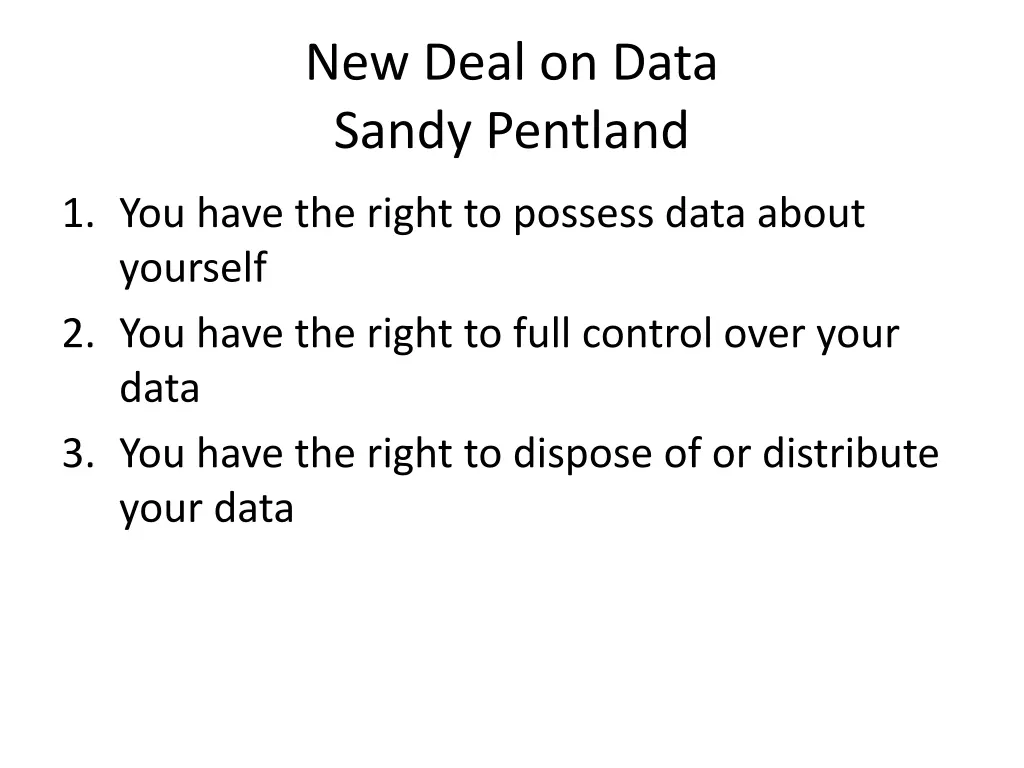new deal on data sandy pentland