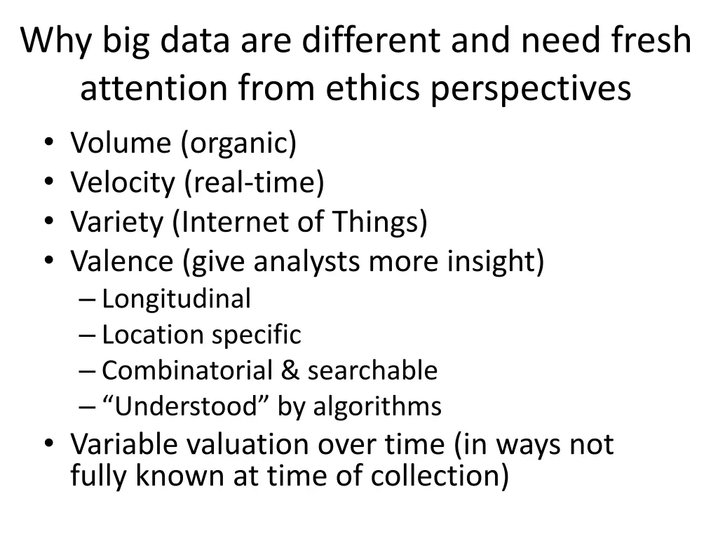 why big data are different and need fresh