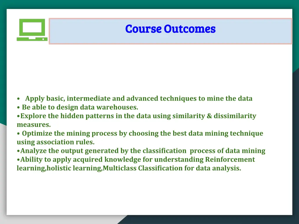 course outcomes course outcomes