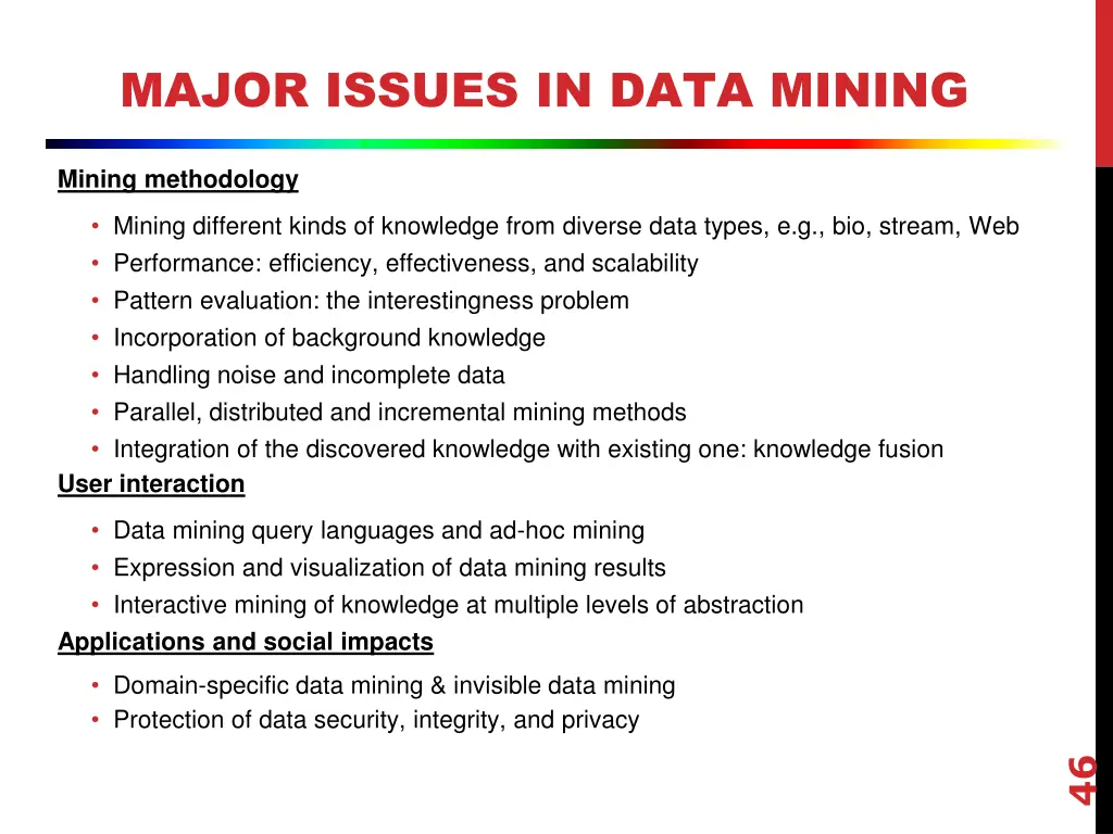 major issues in data mining
