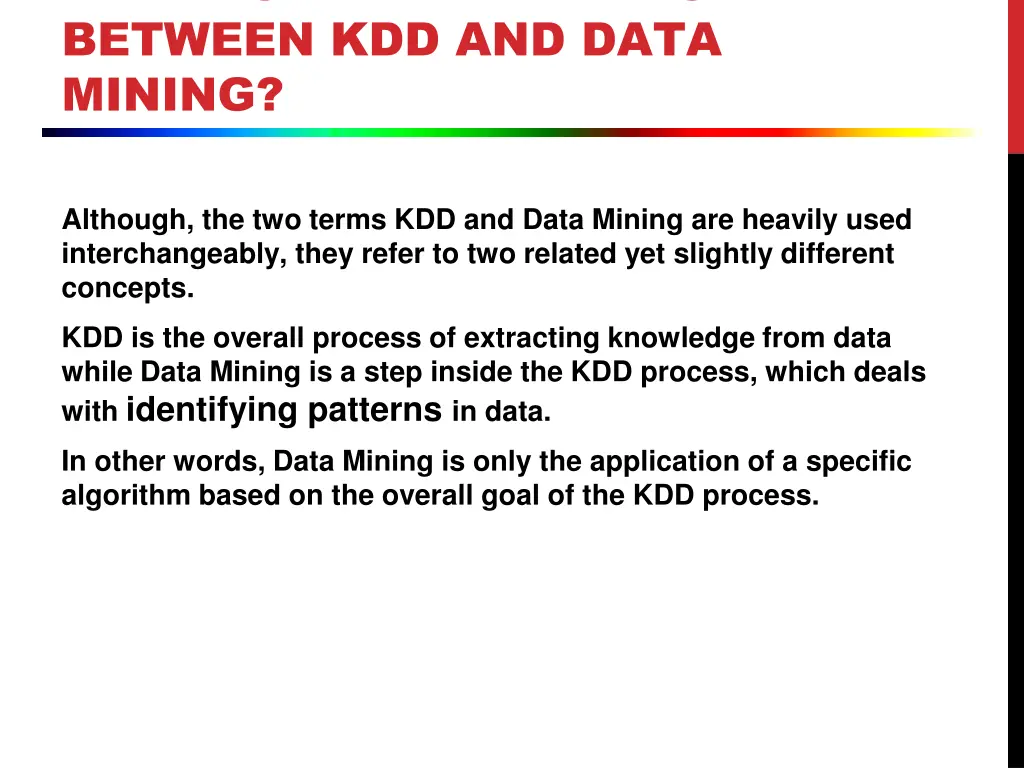 what is the difference between kdd and data mining
