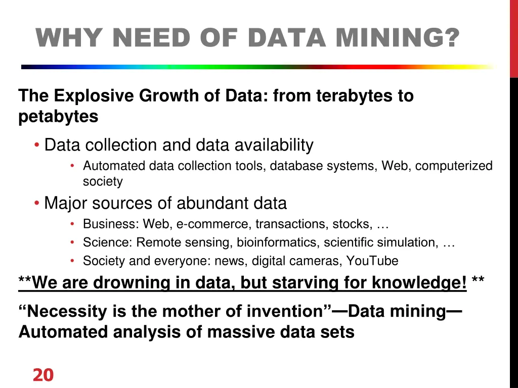 why need of data mining