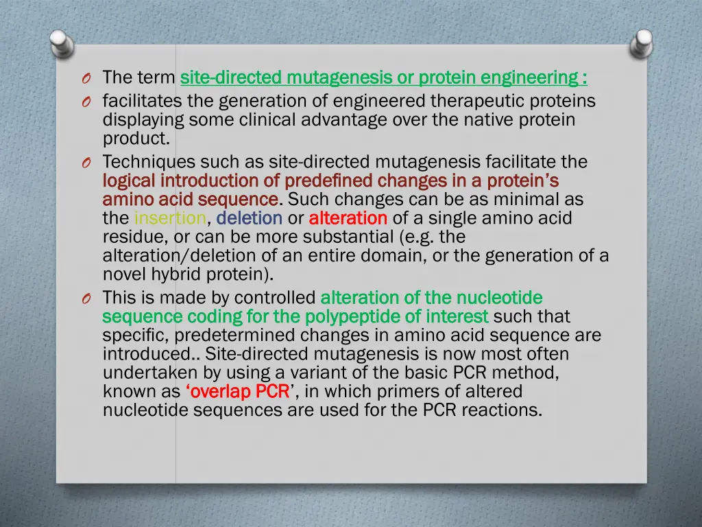 o the term site o facilitates the generation