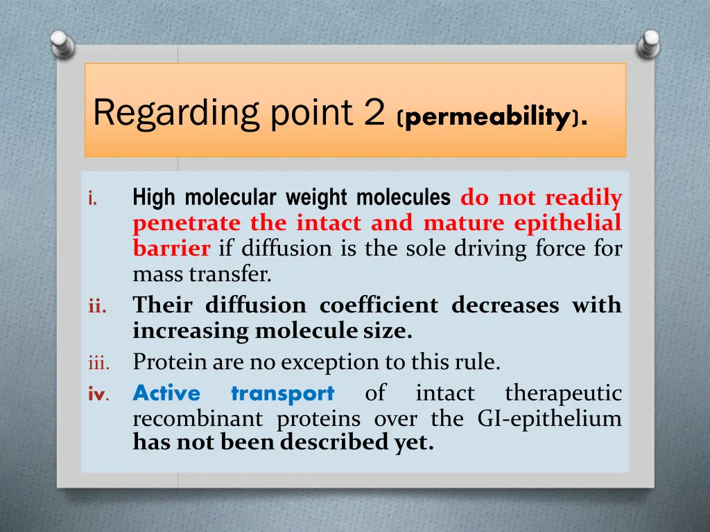 regarding point 2 permeability