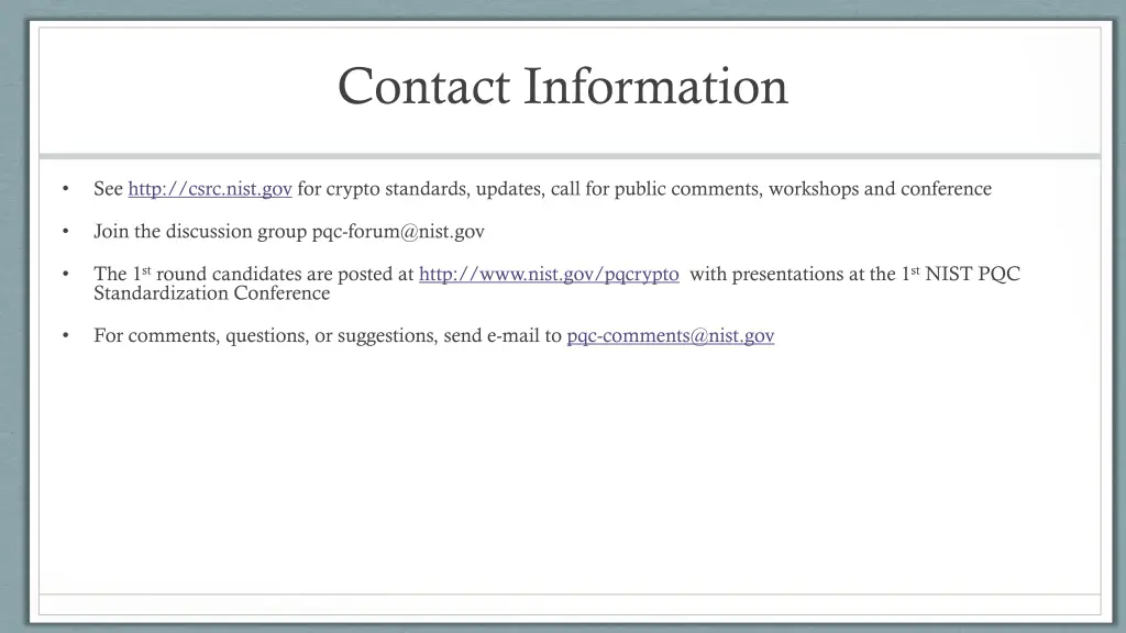contact information