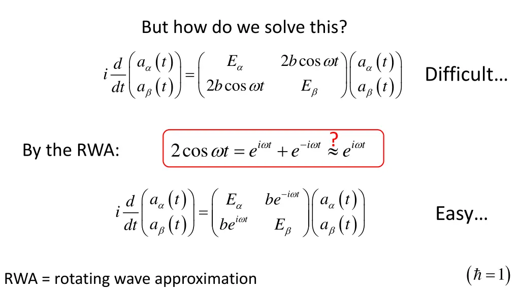 but how do we solve this
