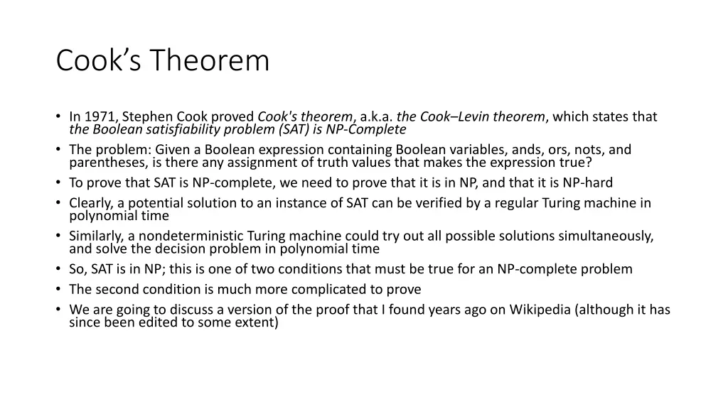 cook s theorem