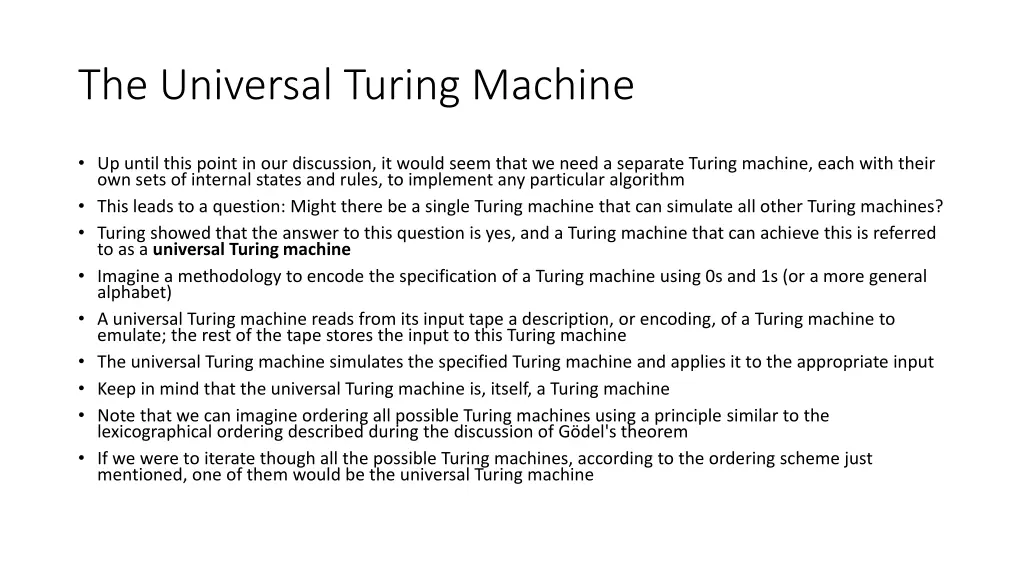 the universal turing machine