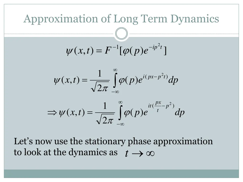 approximation of long term dynamics