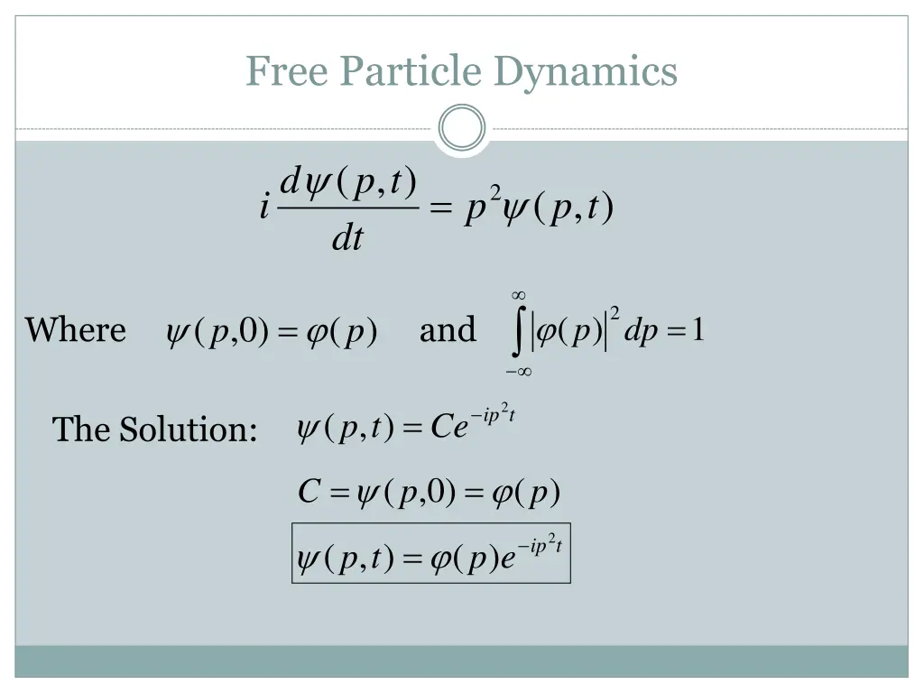 free particle dynamics 1