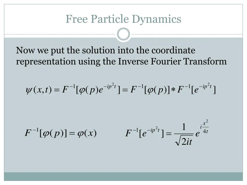 free particle dynamics 2