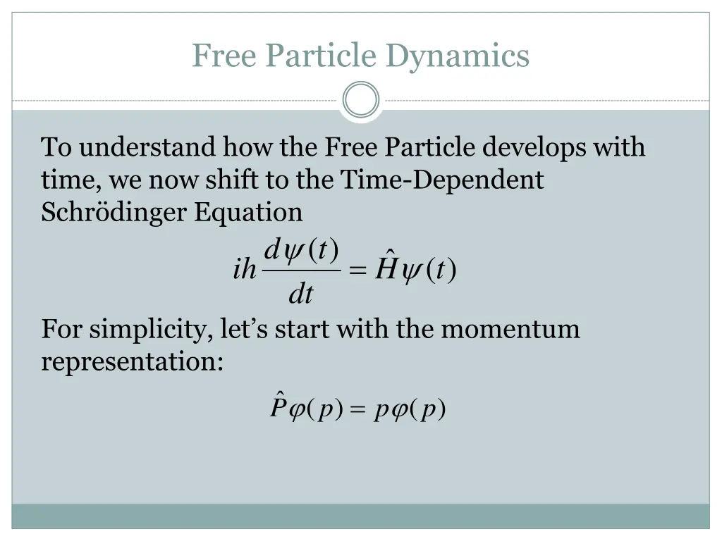 free particle dynamics
