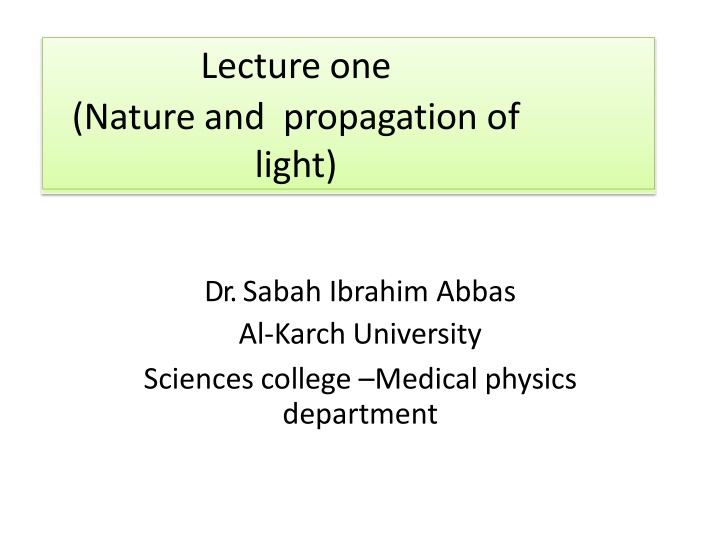 lecture one