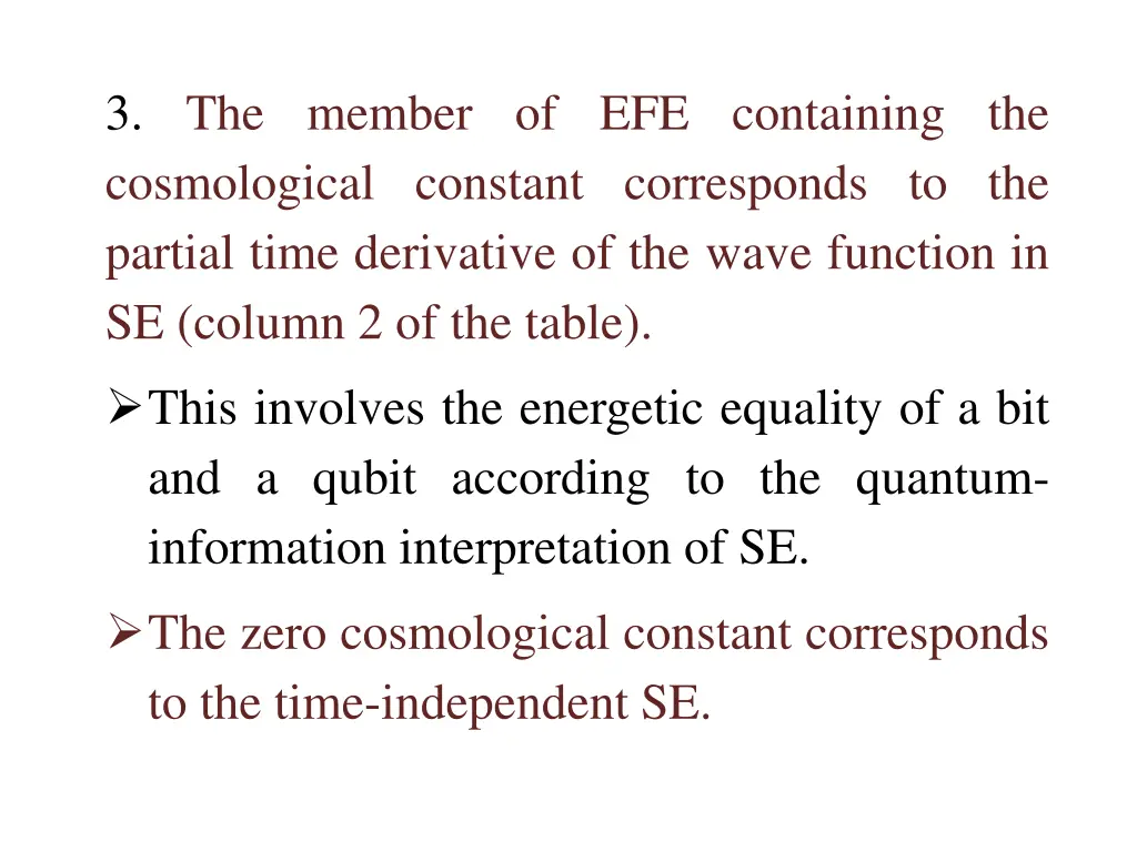3 the member of efe containing the cosmological
